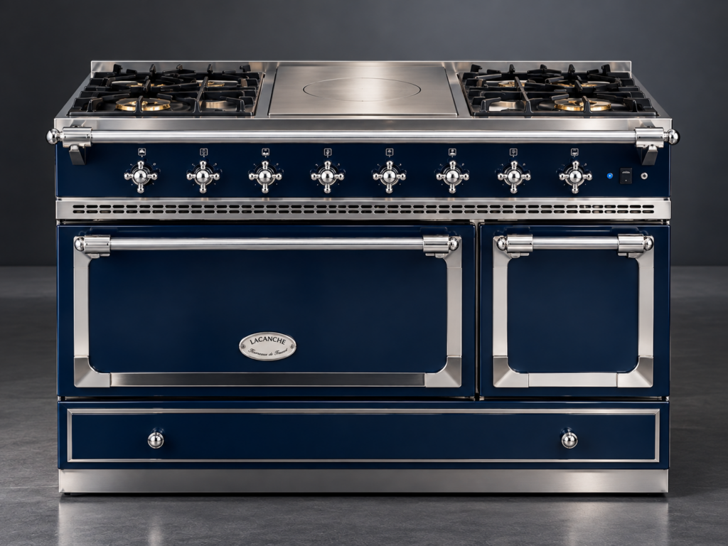 Fornuis in de uitvoering Blauw met chroom