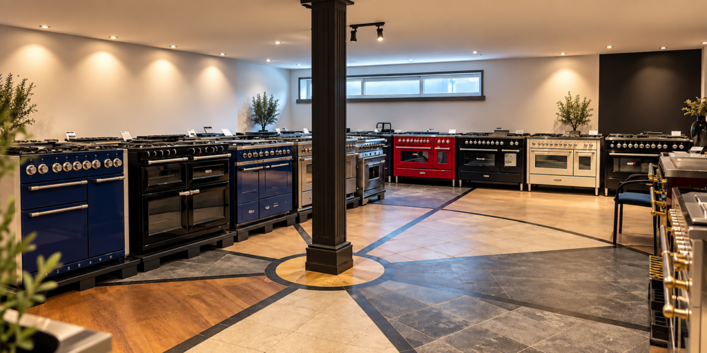 Showroom van Luxe Fornuizen in Werkendam met meerdere fornuizen